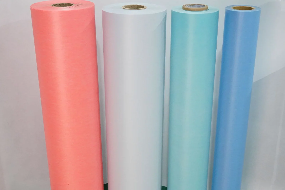 Pink, white, aqua and blue DMD and DM electrical insulation laminate rolls