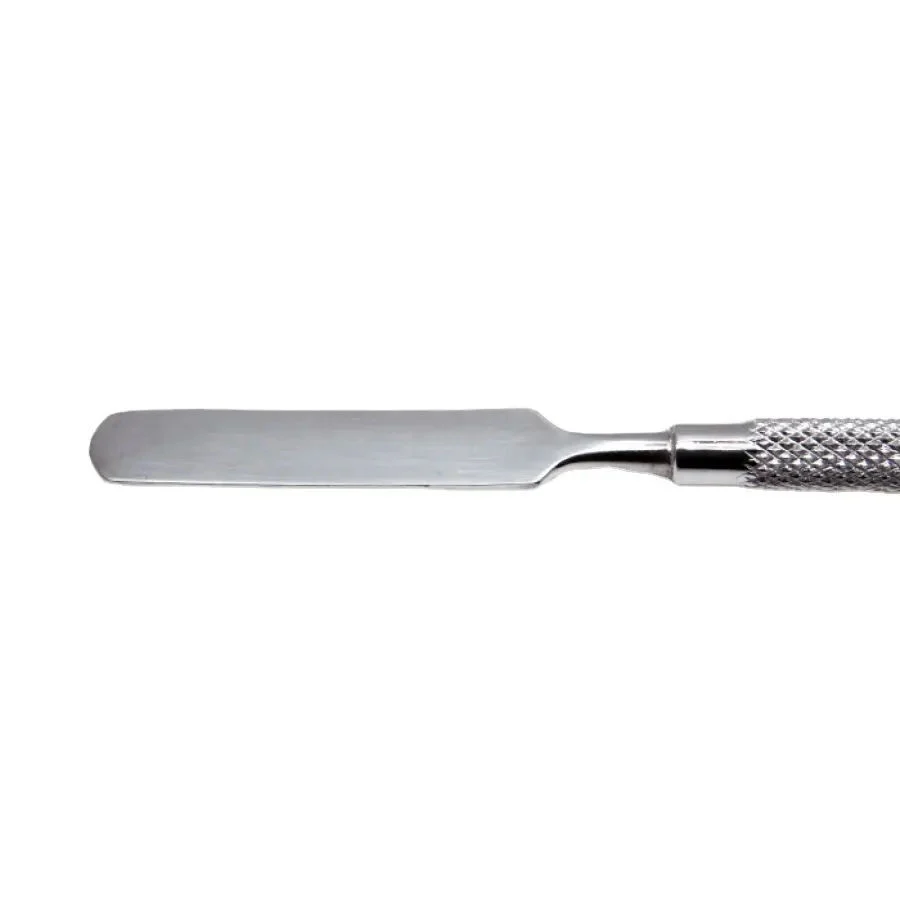 Double ended spatula used for powder transfer