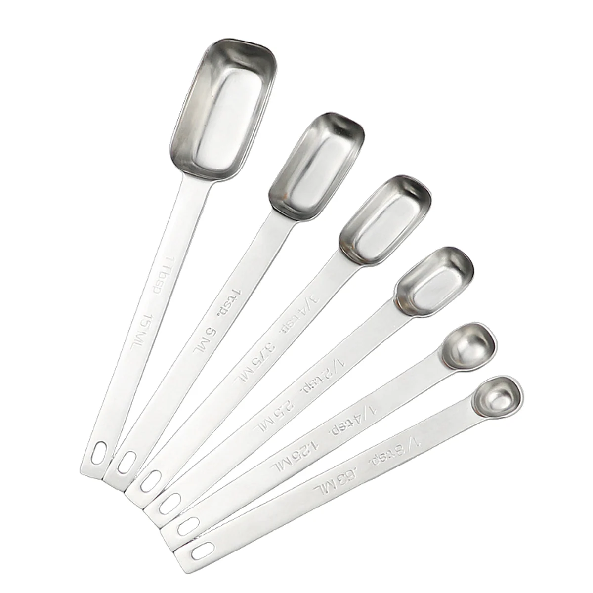 Narrow Square Stainless Steel Measuring Scoop