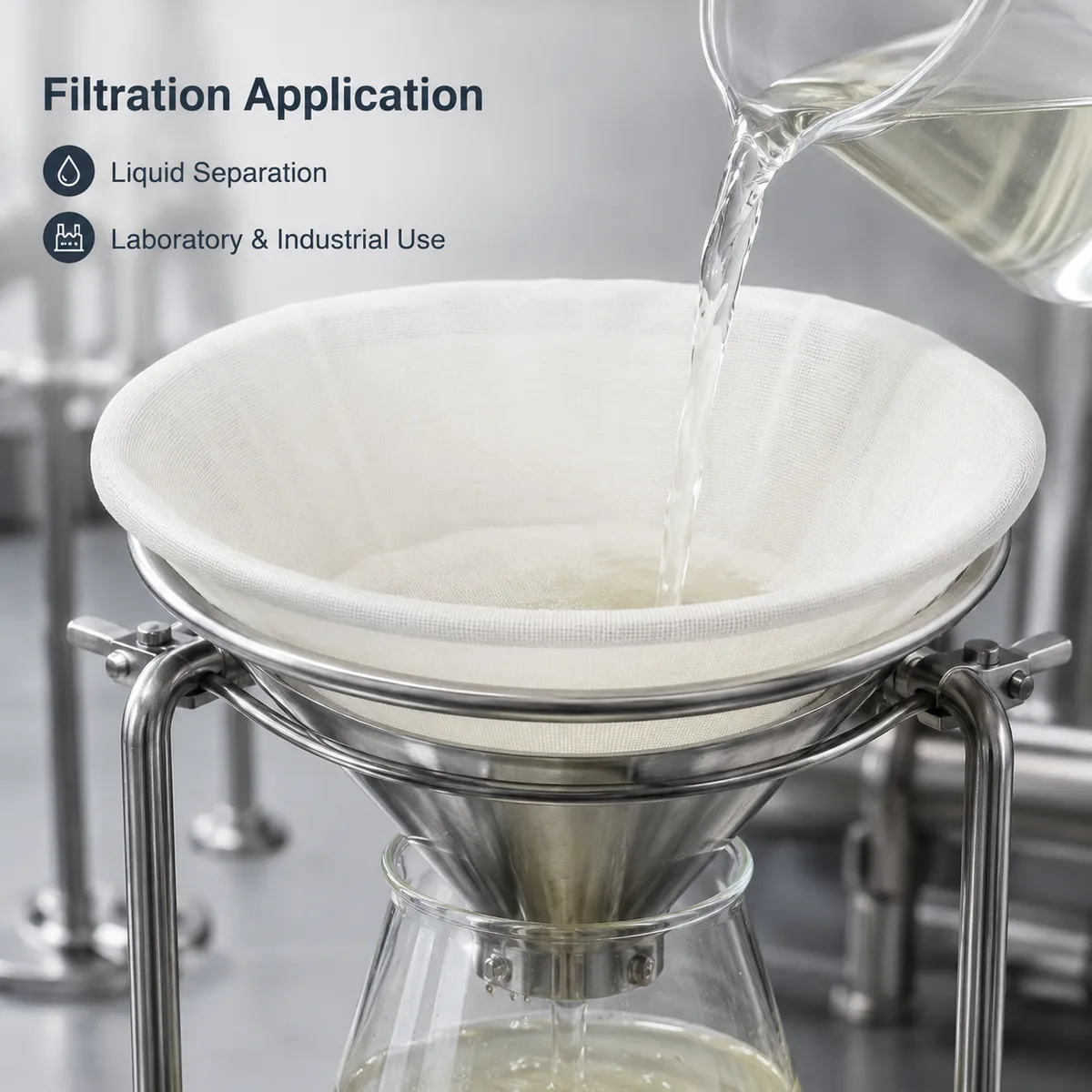 Nylon filter mesh used in laboratory and industrial liquid filtration application