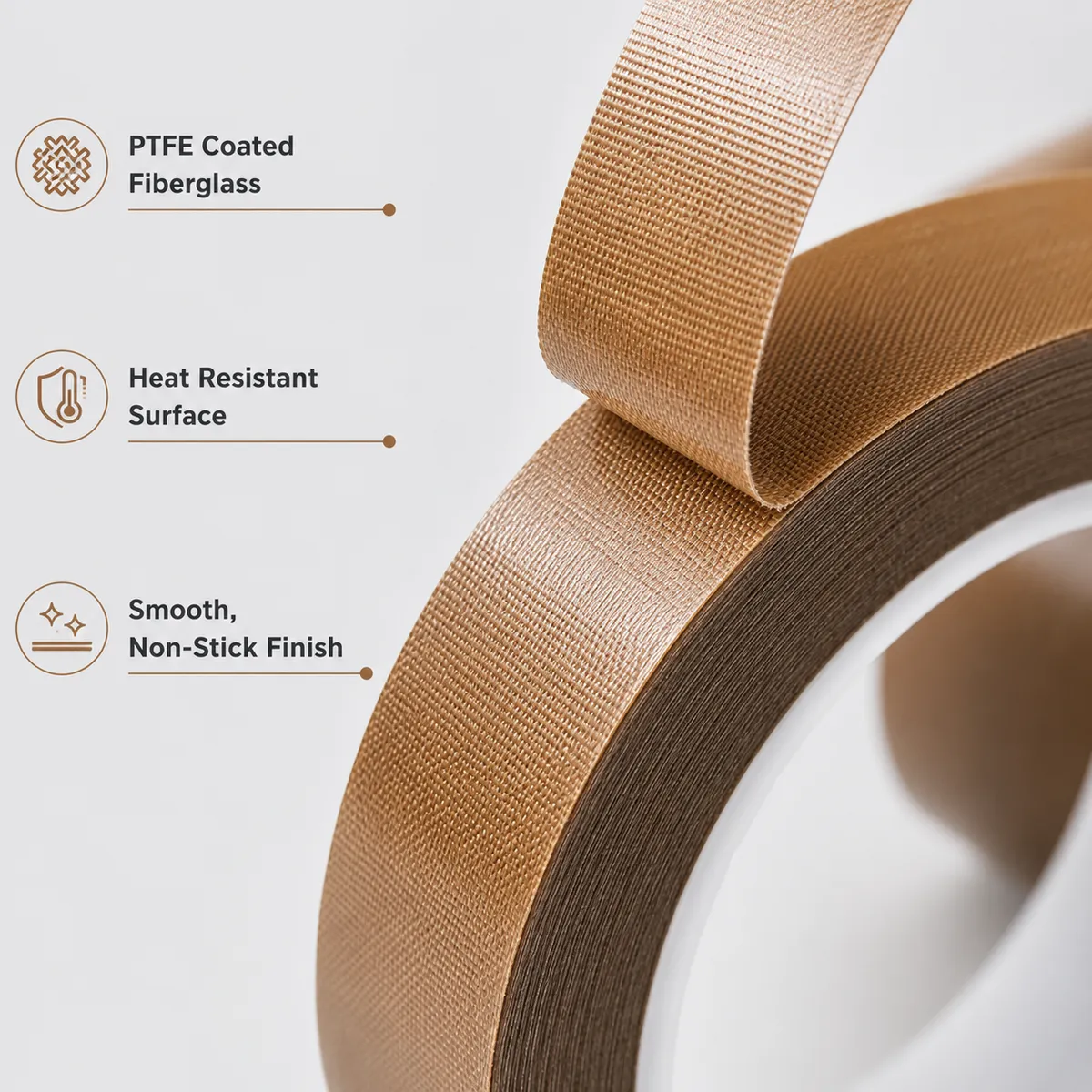 Close-up texture of PTFE coated fiberglass adhesive tape