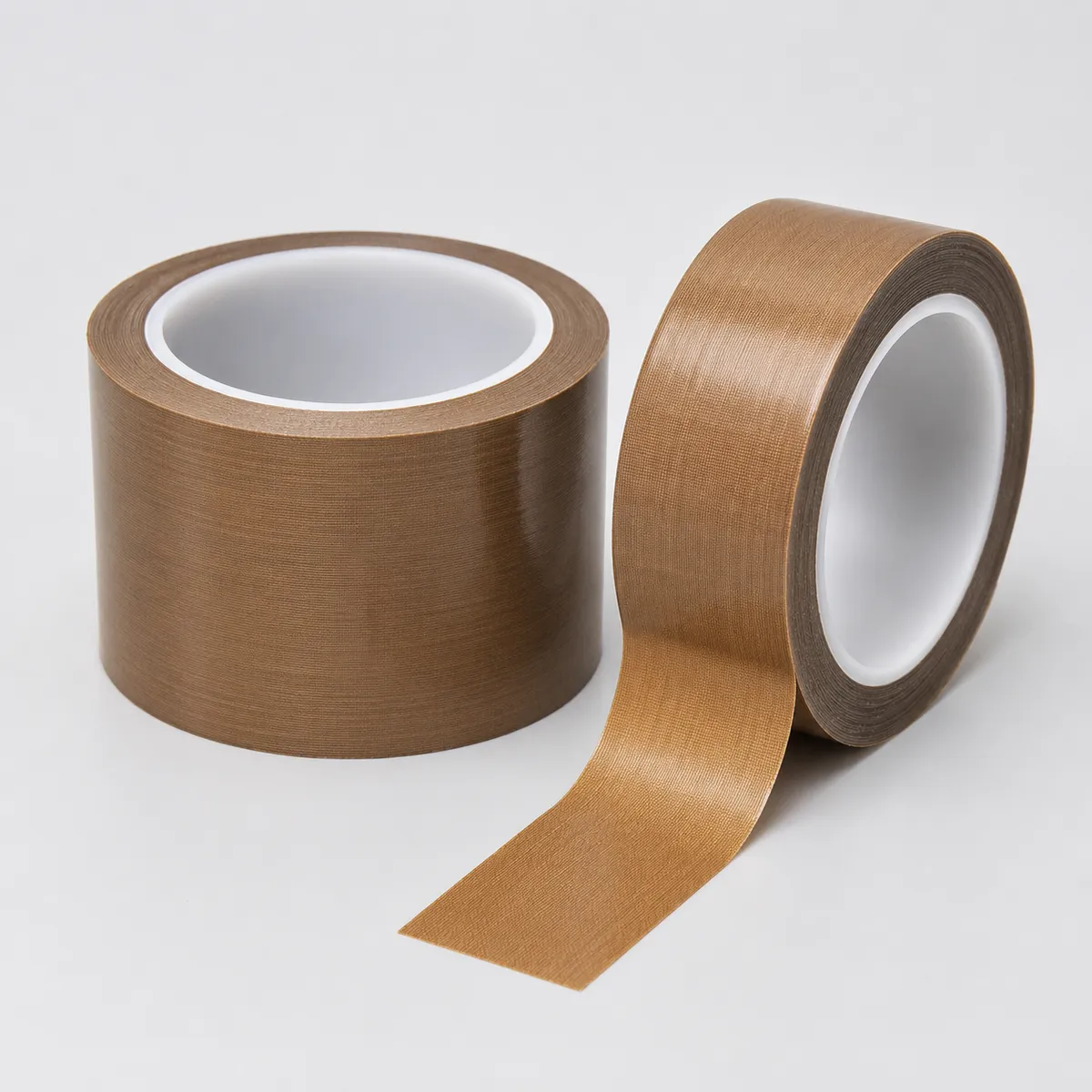 PTFE adhesive tape rolls on a clean light gray background