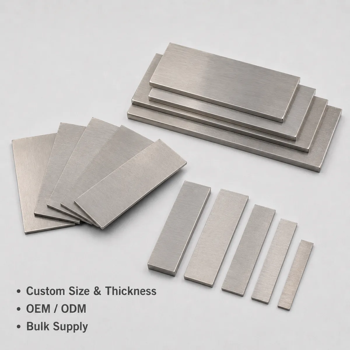 Custom stainless steel shim plates in different sizes and thicknesses