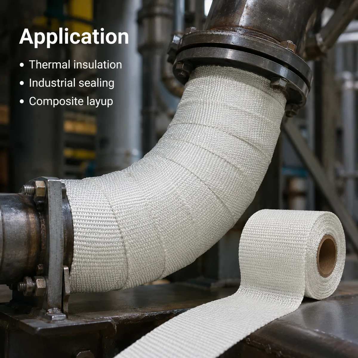 Fiberglass tape used for industrial pipe thermal insulation and sealing
